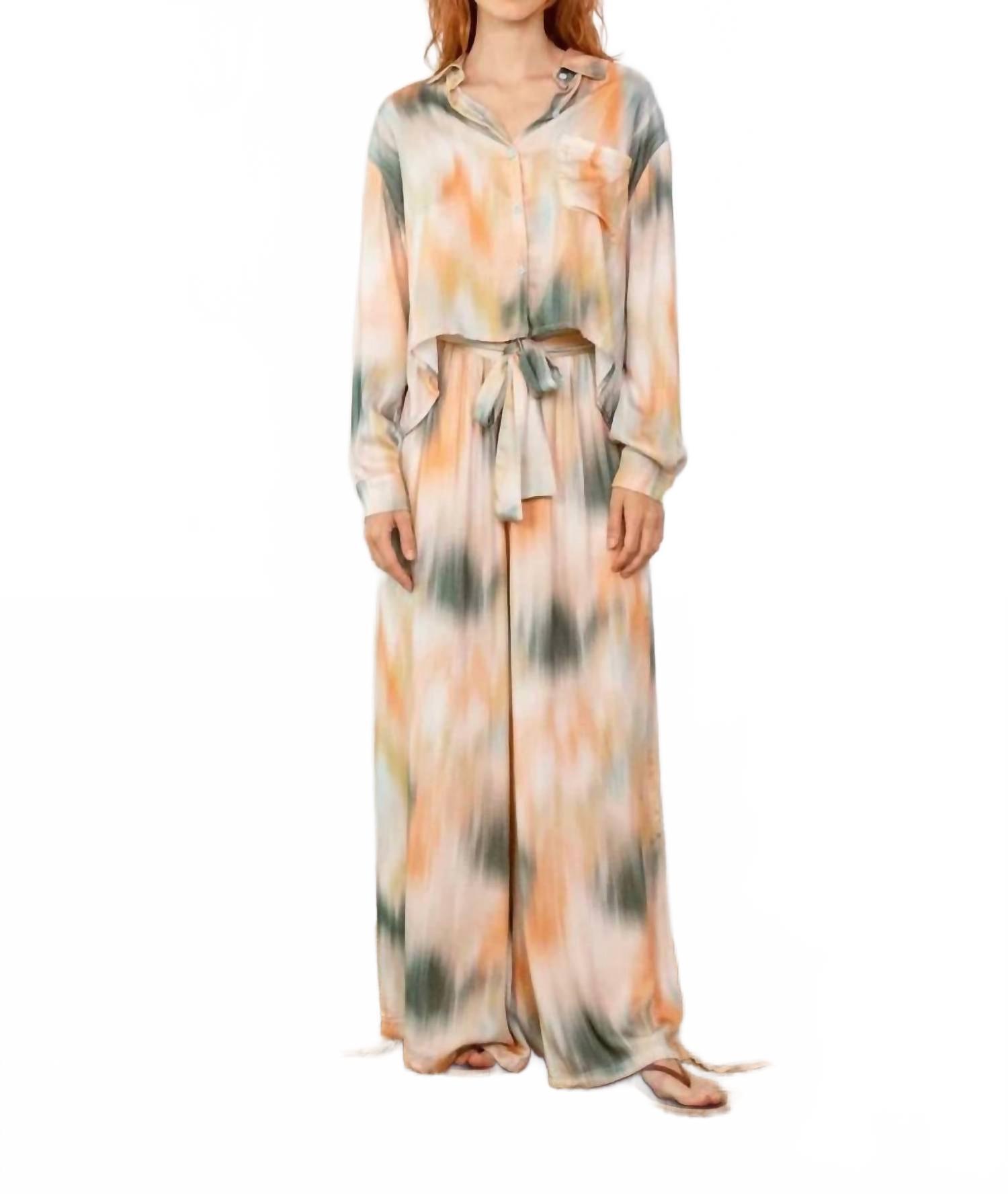 New Cossac Printed Ecovero Viscose Wide Leg Trousers In Print — image 3 of 3